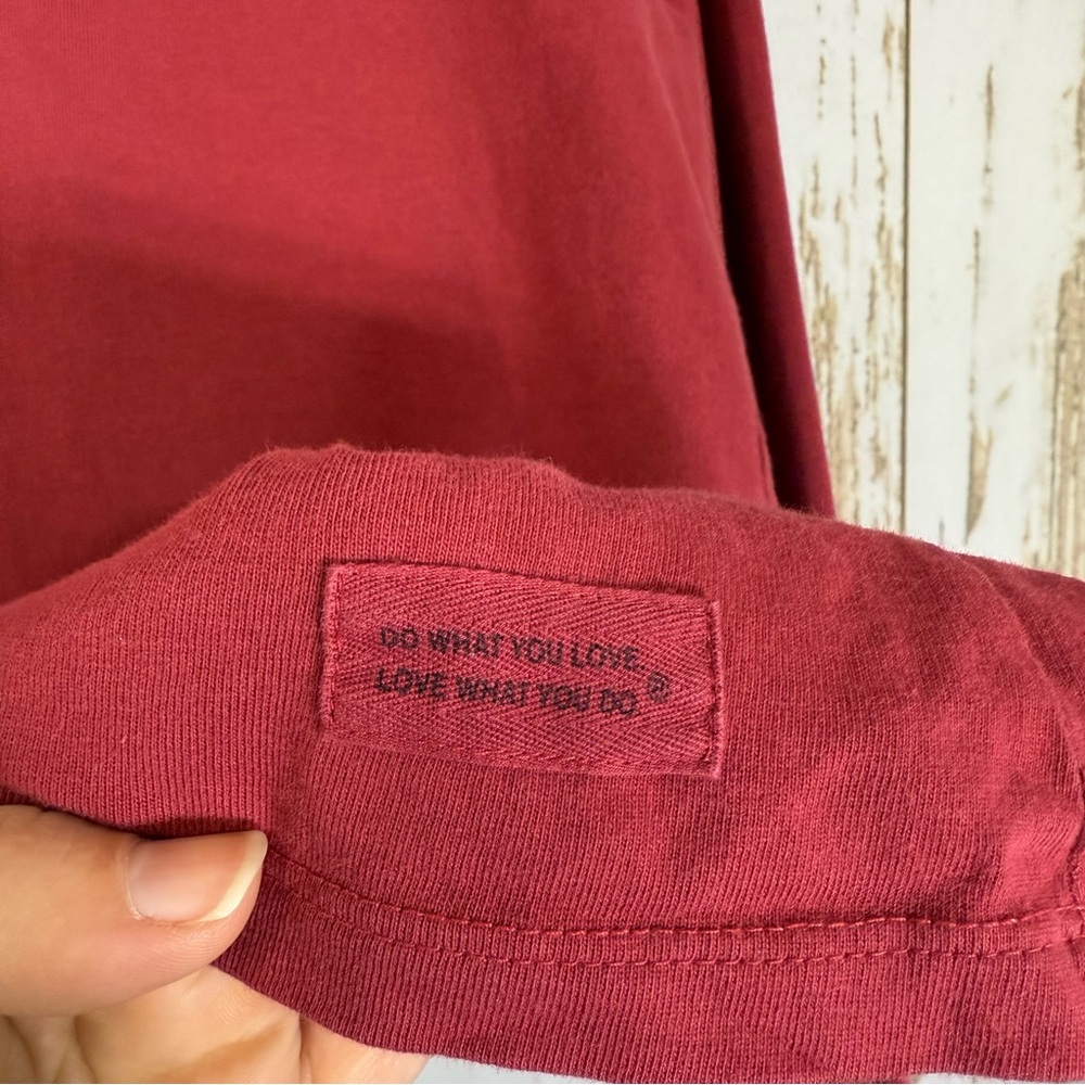 Life Is Good, Crusher Tee, Cranberry Long Sleeve Tee. Size Medium. Snow globe. - Picture 3 of 6